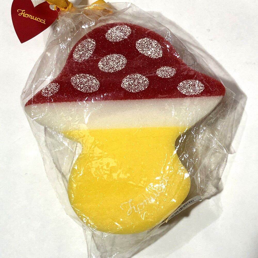 Fiorucci Mushroom Sponge - Vintage Made in Italy - 7" Red Cap Yellow Stem Rare